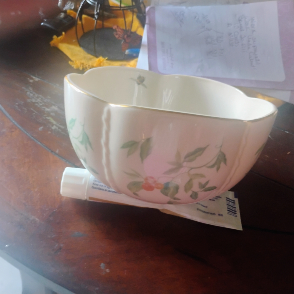 Lenox Cream and Gold Floral Bowl